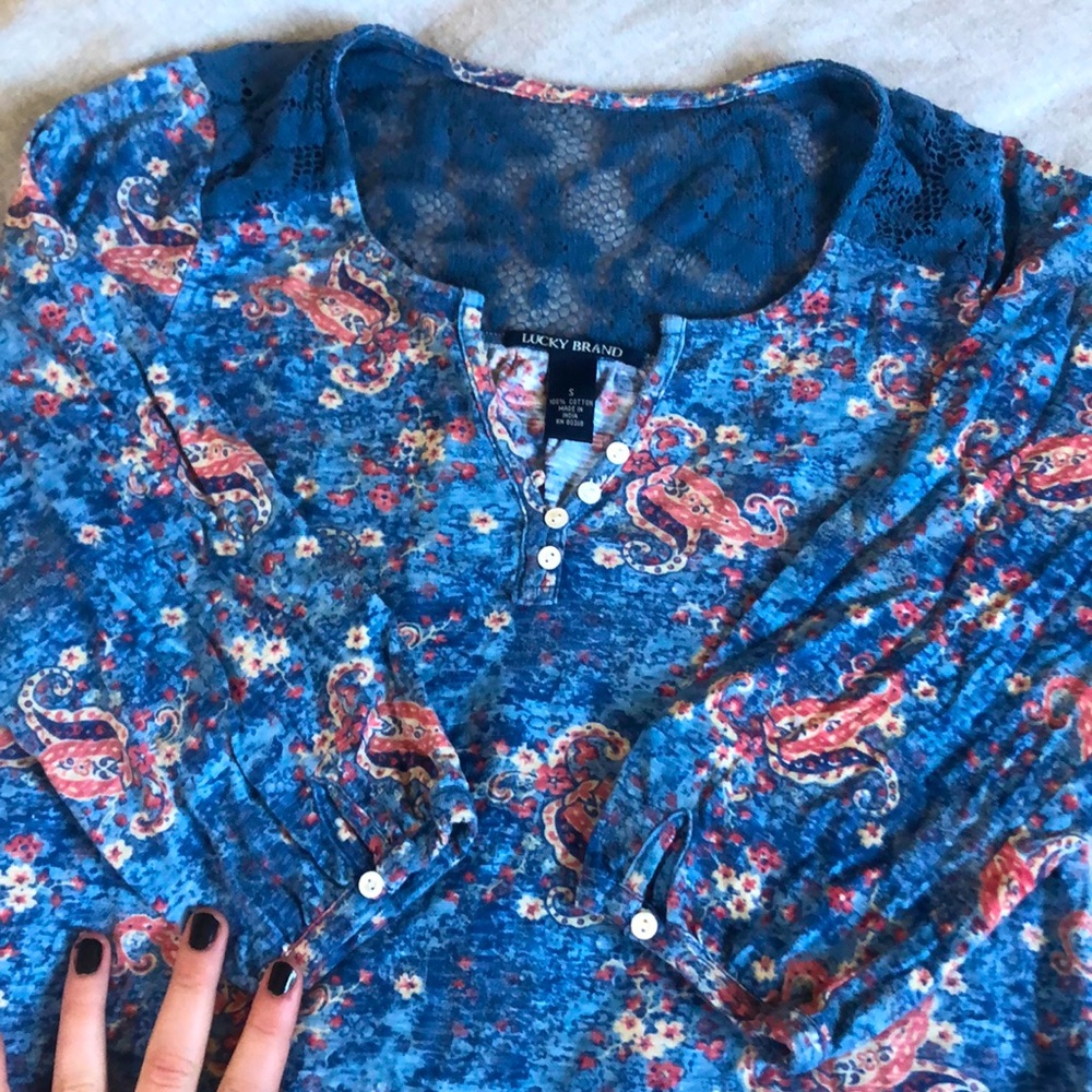 Lucky brand 3 quarter length sleeve t shirt